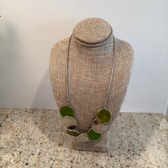Marks & Spencer Silver and Green Necklace - Picture 2 of 6